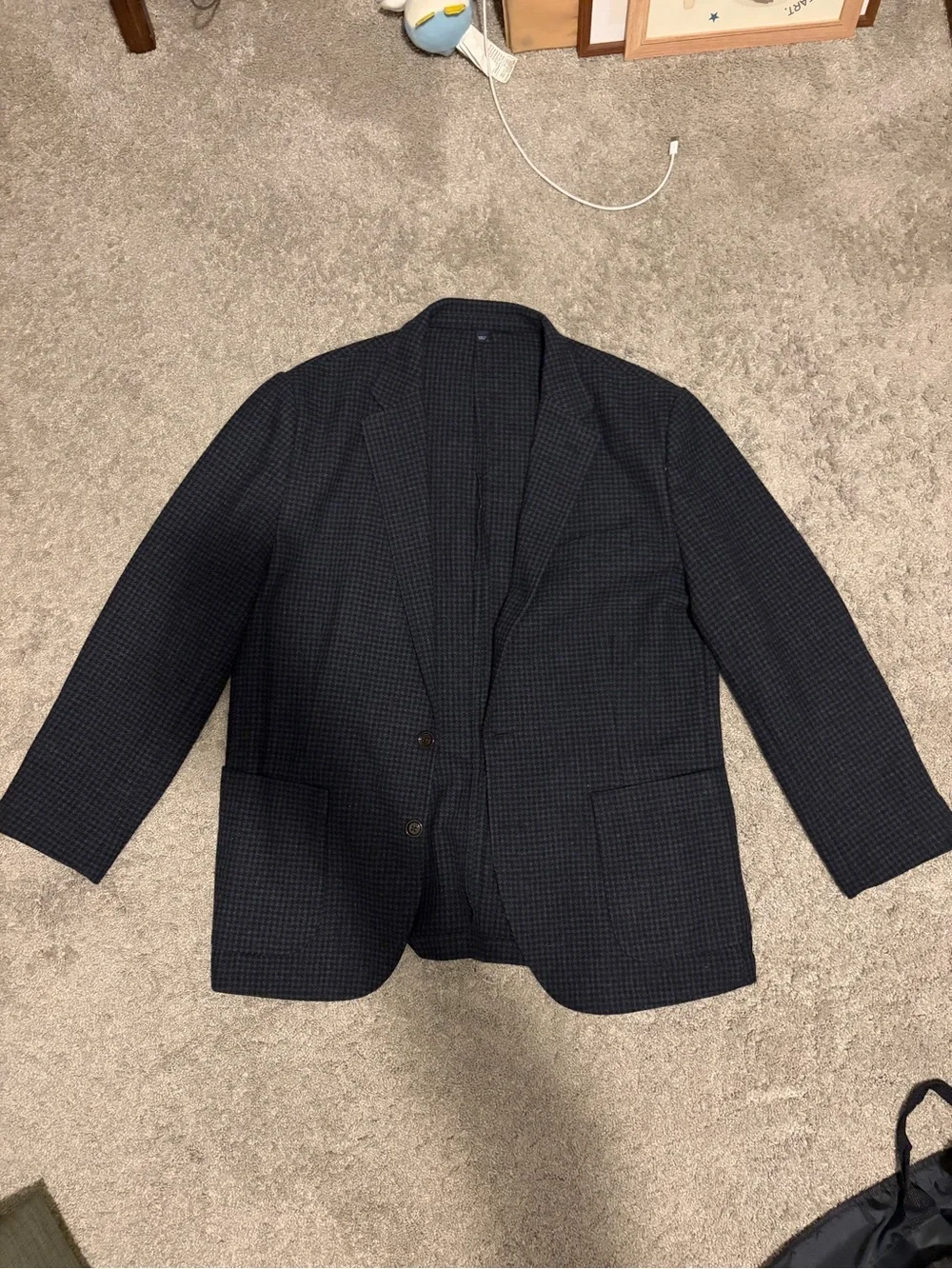 J. Crew Thompson Navy Houndstooth Blazer 44